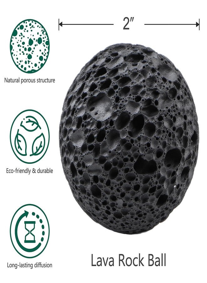 kullder 3 Pcs Lava Rock Essential Oil Diffusers -1 Spherical Lava Stone Passive Diffuser and 2 Wooden Car Diffusers for Essential Oils, Passive Diffuser for Sauna Room, Home, Office, Bedroom, Bathroom, Car - Image 2